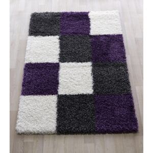 MERINOS Kusový koberec Shaggy Plus 910/Grey/Lilac Rozměry: 120 x 170