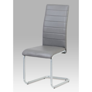 Autronic Jídelní židle, koženka šedá / šedý lak DCL-102 GREY