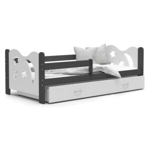 Dětská postel MIKOLAJ P1 COLOR + matrace + rošt ZDARMA, 160x80, šedá/bílá