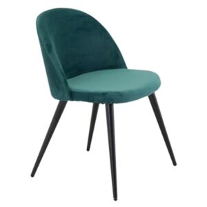 Velvet židle zelená