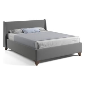 Čalouněná postel 140x200 šedá, s úložným prostorem LOREN