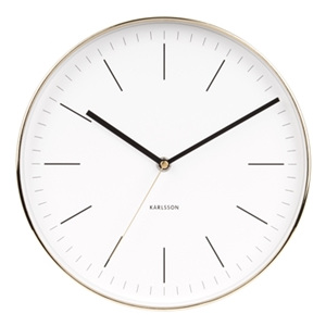 Bílé nástěnné hodiny - Karlsson Minimal, Ø 27,5 cm