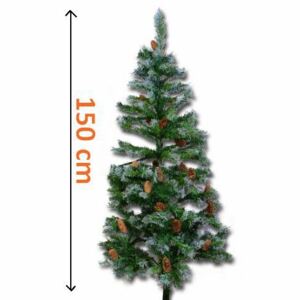 Umělý vánoční stromek se šiškami, 1,5 m - OEM D02158