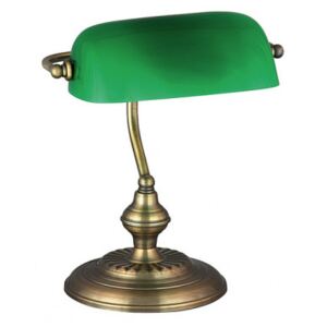 Stolní lampa v bankovním stylu BANK, zelená