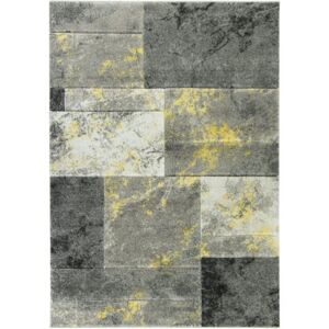 Moderní kusový koberec SUPER REGULA 2293A šedý / žlutý Rozměr: 180x270 cm