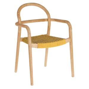 Hořčicově žlutá dřevěná zahradní židle LaForma Sheryl