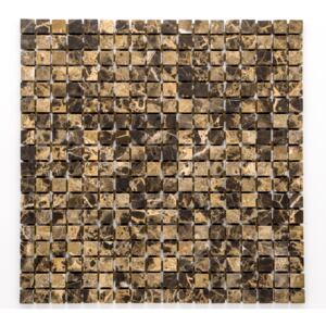 MS 001 kamenná mozaika hnědá 15x15mm