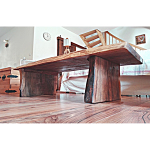 Stará Krása – Ruční výroba Konferenční stolek z přírodního surového dřeva 40 x 65 x 50