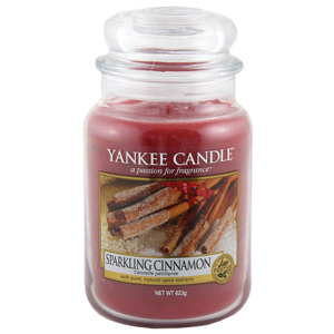 Svíčka ve skleněné dóze Yankee Candle Třpytivá skořice, 623 g