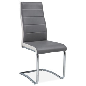 Jídelní židle s čalouněním v šedé ekokůži s bílými boky KN670