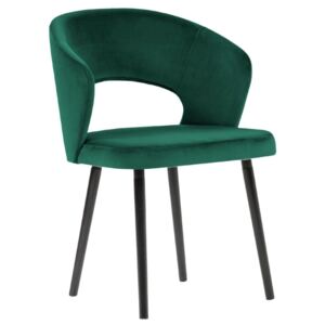 Smaragdově zelená sametová jídelní židle MICADONI GOA