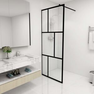 Zástěna do průchozí sprchy s tvrzeným sklem černá 80 x 195 cm