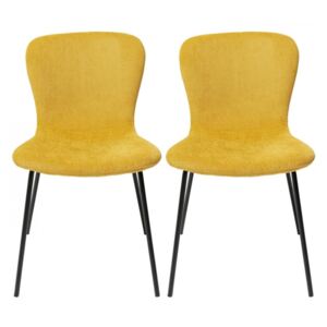 KARE DESIGN Žlutá čalouněná jídelní židle Frida / set 2 ks