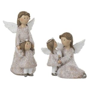 Sada 2x anděl s holčičkou - 11*8*10 cm