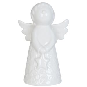 Bílý keramický anděl - 9*6*14 cm