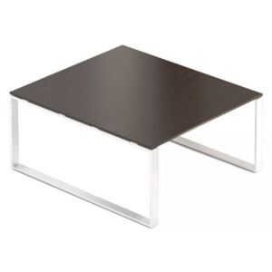 Jednací stůl Creator 140 x 160 cm, bílá podnož wenge