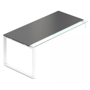 Stůl Creator 180 x 90 cm, bílá podnož, 1 noha bílá