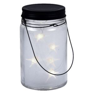 EGO DEKOR Lucernička svítící, stříbrná, teplá bílá LED, 8,5 x 8,5 x 14 cm