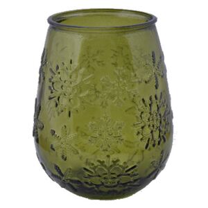 EGO DEKOR ECO Váza z recyklovaného skla "COPOS DE NIEVE", 0,65L tmavě lahvově zelená