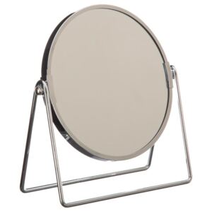 Kovové zrcadlo, stolní zrcadlo, stojící zrcadlo, kosmetické, průměr 17 cm