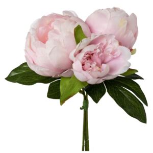 Umělá květina Gasper Pivoňka svazek jemně růžová, 25 cm