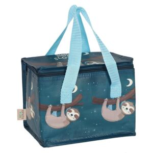 Jones Home & Gift Modrá taška na svačinu nebo oběd s motivem lenochoda Sidney Sloth