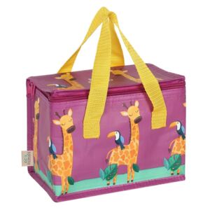 Jones Home & Gift Fialová taška na svačinu nebo oběd s motivem žirafy Gordon Giraffe