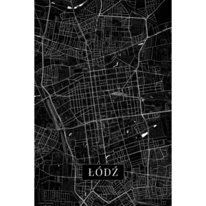 Mapa Lodz black