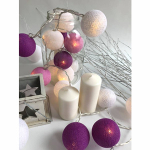 Vánoční svítící koule – Borůvková princezna - 50 koulí okruh LED