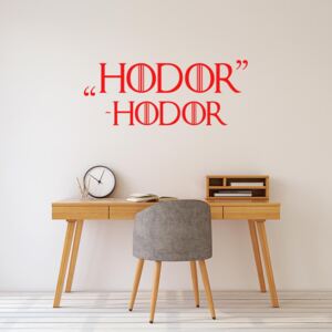 GLIX Game of Thrones Hodor - samolepka na zeď Červená 50x20 cm
