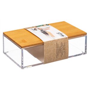 5Five® Obdélníkový bambusový box Selena, průhledný akryl, XS JJA161079