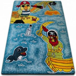 Dětský kusový koberec KIDS C416 Piráti modrý Rozměr: 120x170 cm