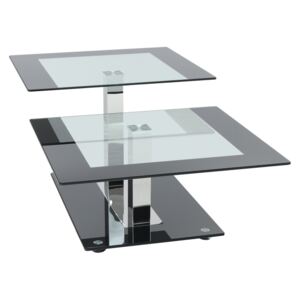 Konferenční stolek GABRIEL — 120x65x45 cm, černá / sklo