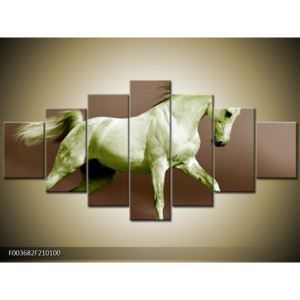 Obraz zeleného koně (210x100 cm)