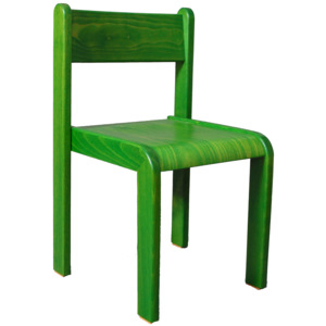 Dětská židlička bez područky 18 cm DE mořená - zelená (výška sedáku 18 cm)