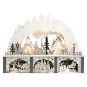 MELINERA® Vánoční LED vesnice (bílé s obloukem)