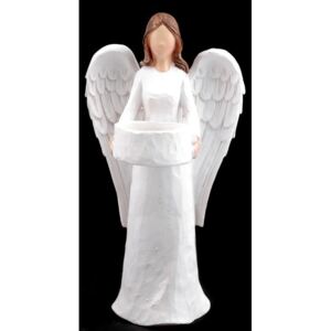 Dekorace anděl na čajovou svíčku - bílá Stoklasa