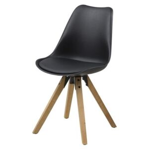 Jídelní židle Edima II black / black PU Wax / medium rubber