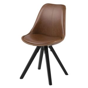Jídelní židle Edima I brandy PU WAX / black rubber