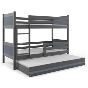 Patrová postel BALI 3 + matrace + rošt ZDARMA, 190 x 80, grafit, grafit