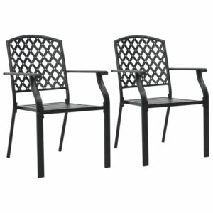 Stohovatelné zahradní židle 2 ks černá