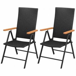 Zahradní židle 2 ks černá / hnědá