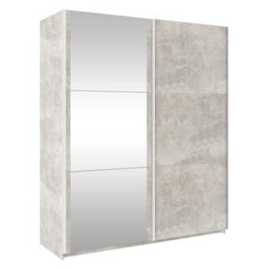 EU027 Skříň TREND 130, beton světlý / zrcadlo