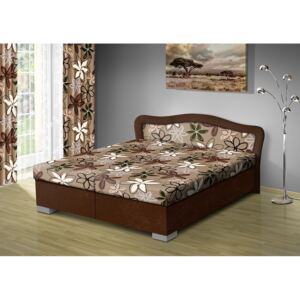 Nabytekmorava Čalouněná postel s úložným prostorem SÁRA typ roštu: PEVNÝ, barva korpusu: ALOVA 67 HNĚDÁ, barva matrace: Mega 17 hnědá