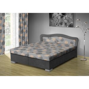 Nabytekmorava Čalouněná postel s úložným prostorem SÁRA typ roštu: POLOHOVACÍ, barva korpusu: ALOVA 36 ŠEDÁ, barva matrace: Mega 31 losos