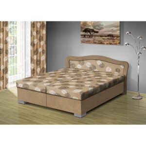 Nabytekmorava Čalouněná postel s úložným prostorem SÁRA typ roštu: PEVNÝ, barva korpusu: ALOVA 66 BÉŽOVÁ, barva matrace: Mega 31 béžová
