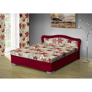 Nabytekmorava Čalouněná postel s úložným prostorem SÁRA typ roštu: POLOHOVACÍ, barva korpusu: ALOVA 30 BORDO, barva matrace: Mega 17 bordo
