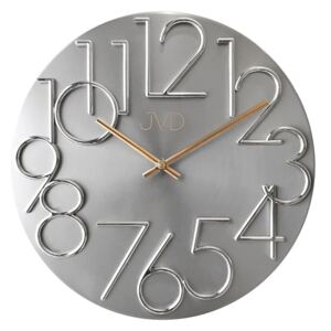 Stříbrné designové nástěnné hodiny JVD HT23.1