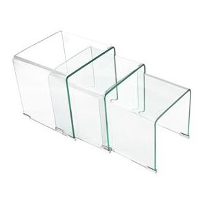 Sada 3 stolků sklo