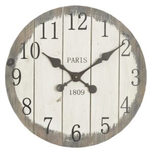 Dřevěné nástěnné hodiny Paris - Ø 50*4 cm / 1xAA